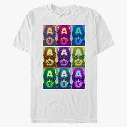 Póló Merch Marvel Avengers Classic - Cap Pop Unisex T-Shirt White
