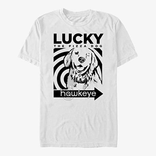 T-shirt Merch Marvel Hawkeye - Lucky Close Up Unisex T-Shirt White