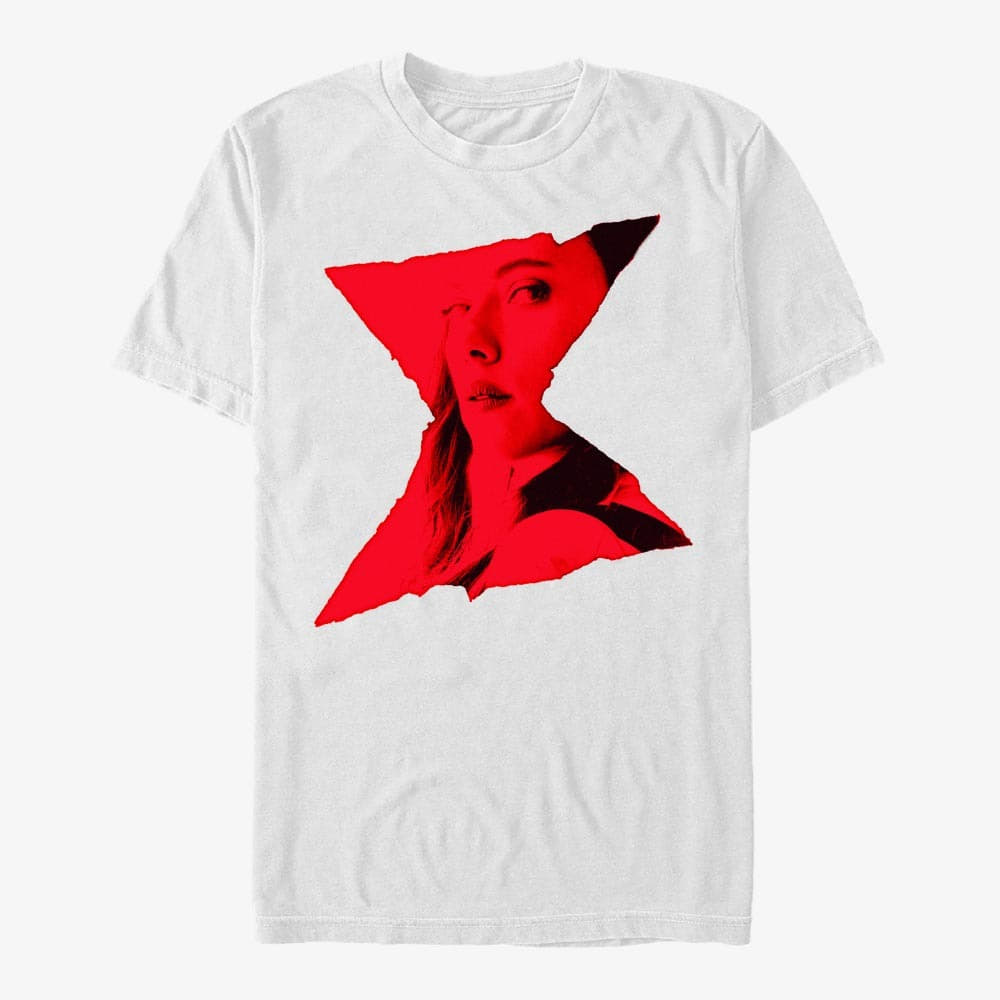 Marškinėliai Merch Marvel Black Widow: Movie - Logo Overlay Unisex T-Shirt White