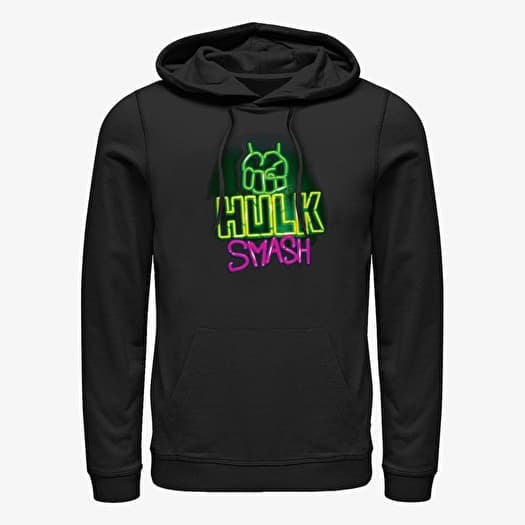 Hanorac Merch Marvel Avengers Classic - Neon Hulk Smash Unisex Hoodie Black