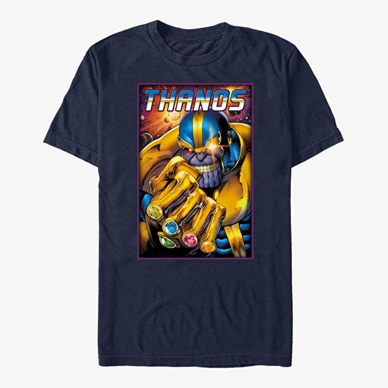 Merch Marvel Avengers Classic - Thanos Close Up Unisex T-Shirt Navy Blue
