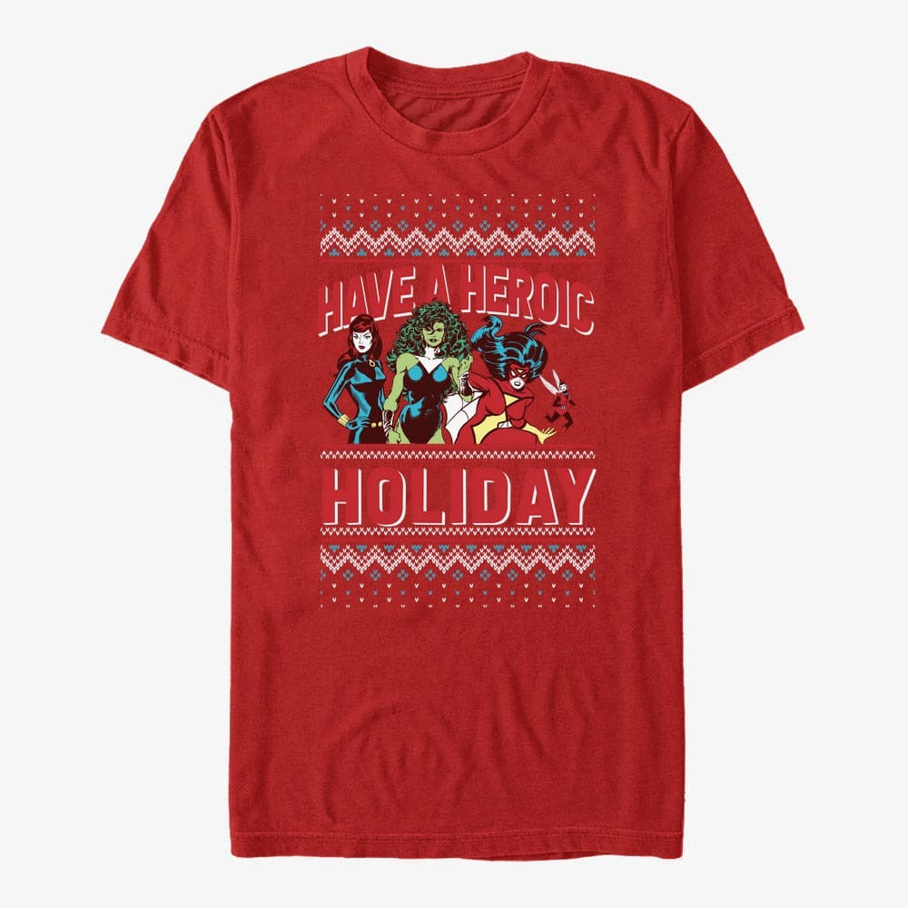 T-shirts Merch Marvel Avengers Classic - Heroic Holiday Unisex T-Shirt Red