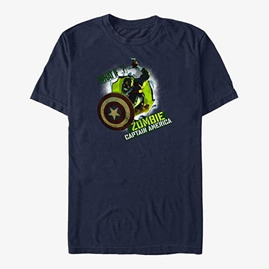 T-shirt Merch Marvel What If...? - Zombie Captian America Unisex T-Shirt Navy Blue