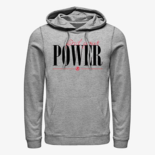 Sweatshirt Merch Marvel Avengers Classic - Power Script Unisex Hoodie Heather Grey