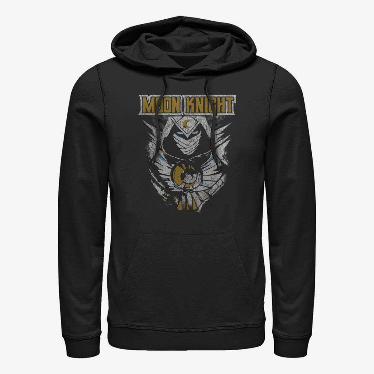 Džemperiai su gobtuvais ir džemperiai Merch Marvel Moon Knight - Moon Glitter Unisex Hoodie Black