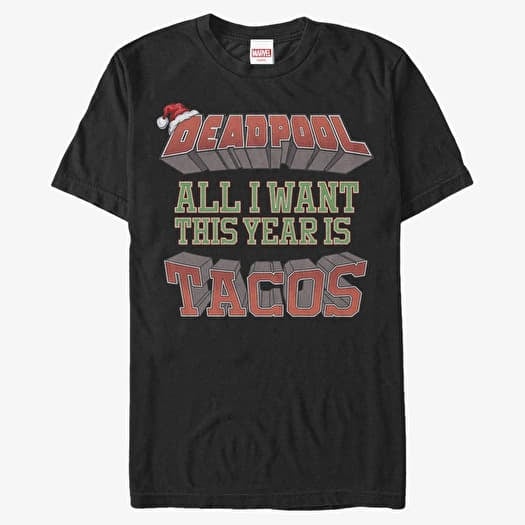 Tričko Merch Marvel Deadpool - Tacos This Year Unisex T-Shirt Black