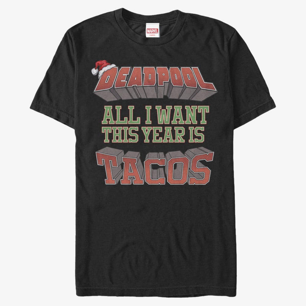 Magliette Merch Marvel Deadpool - Tacos This Year Unisex T-Shirt Black
