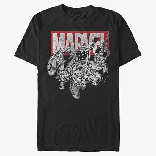 Póló Merch Marvel Avengers Classic - IronMan Poses Unisex T-Shirt Black