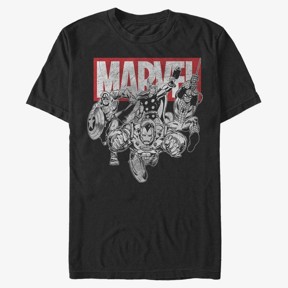 Tricouri Merch Marvel Avengers Classic - IronMan Poses Unisex T-Shirt Black