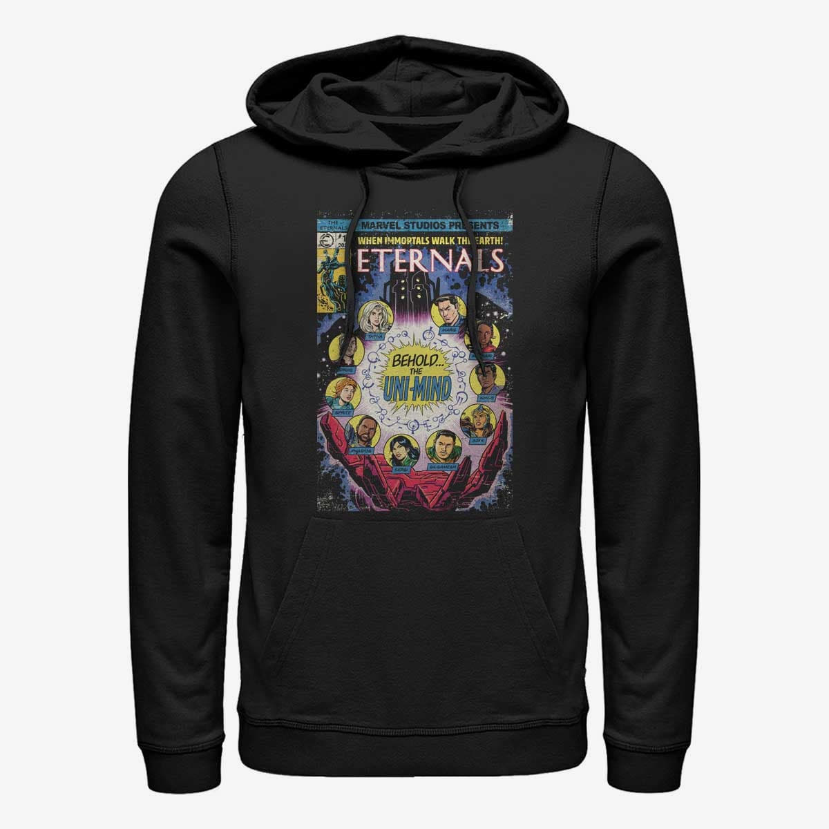 Sweatshirts Merch Marvel The Eternals - VINTAGE COMIC COVER 2 Unisex Hoodie Black