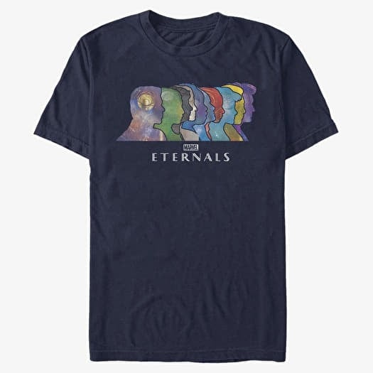 T-shirt Merch Marvel The Eternals - Silhouette Heads Unisex T-Shirt Navy Blue