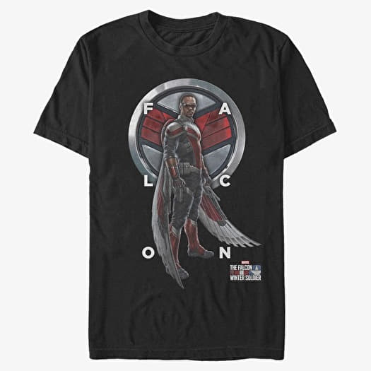T-shirt Merch Marvel The Falcon and the Winter Soldier - FALCON GRID TEXT Unisex T-Shirt Black