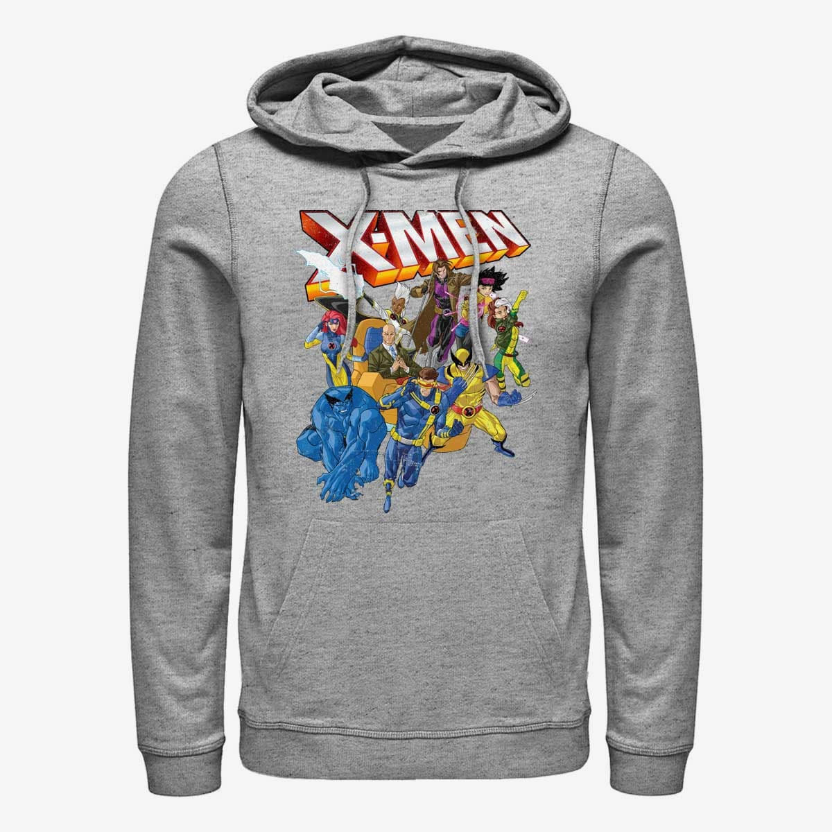 Bluzy Merch Marvel X-Men - XMEN DISTRESSED GROUP SHOT Unisex Hoodie Heather Grey