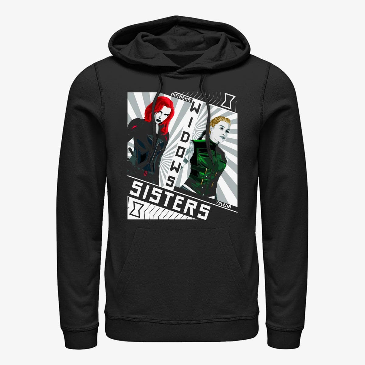 Kapucnis pulóverek és pulcsik Merch Marvel Black Widow: Movie - Red Sisters Unisex Hoodie Black