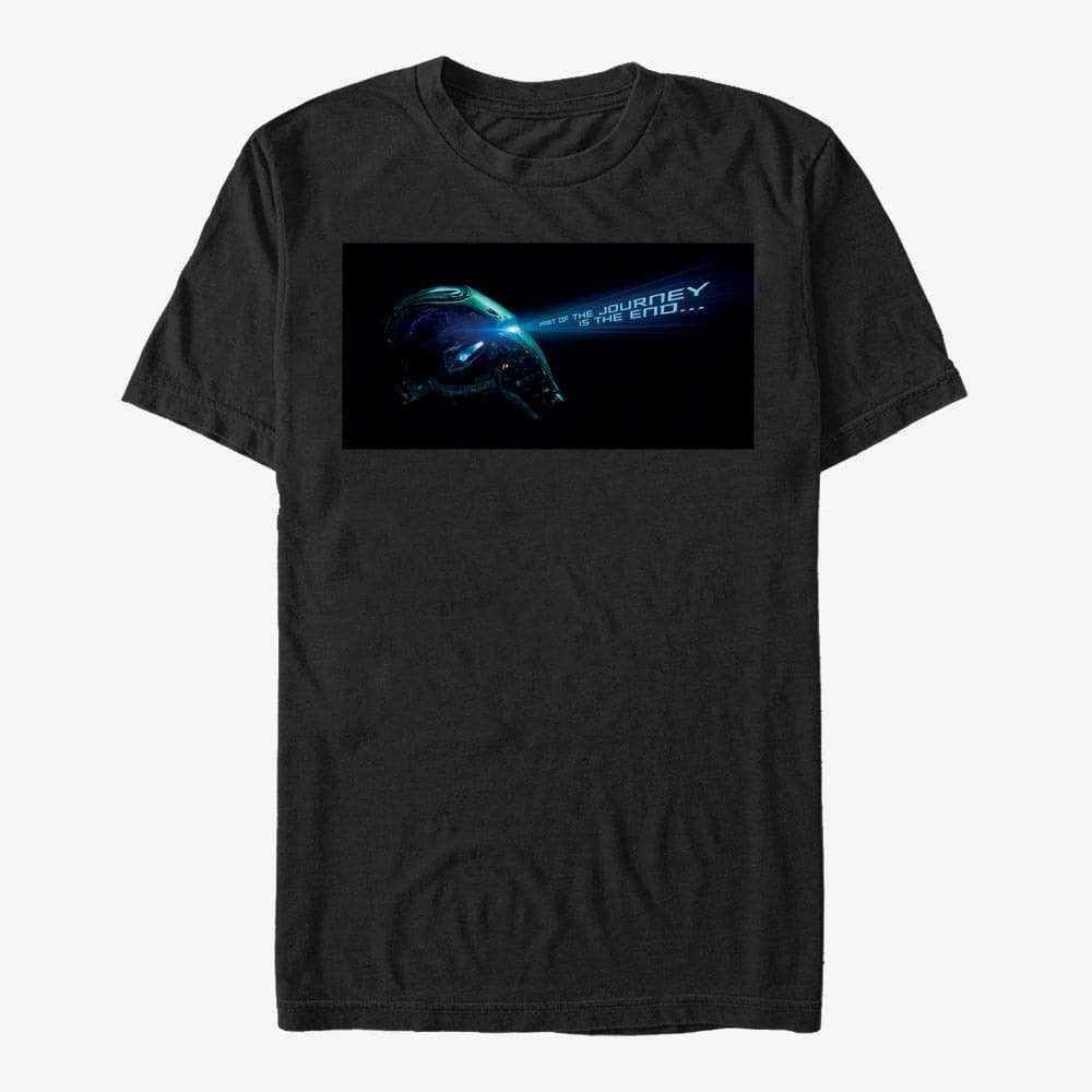 Trička Merch Marvel Avengers: Endgame - Iron man Helmet Unisex T-Shirt Black
