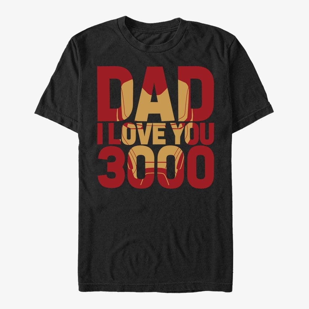 Trička Merch Marvel Avengers: Endgame - Iron Dad 3000 Unisex T-Shirt Black