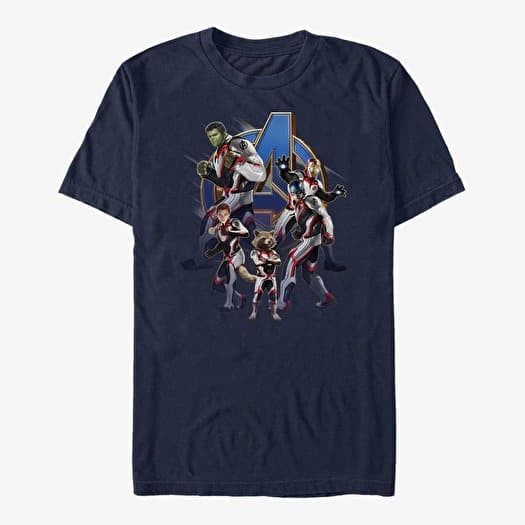 Tričko Merch Marvel Avengers - Avengers Suits Assemble Unisex T-Shirt Navy Blue