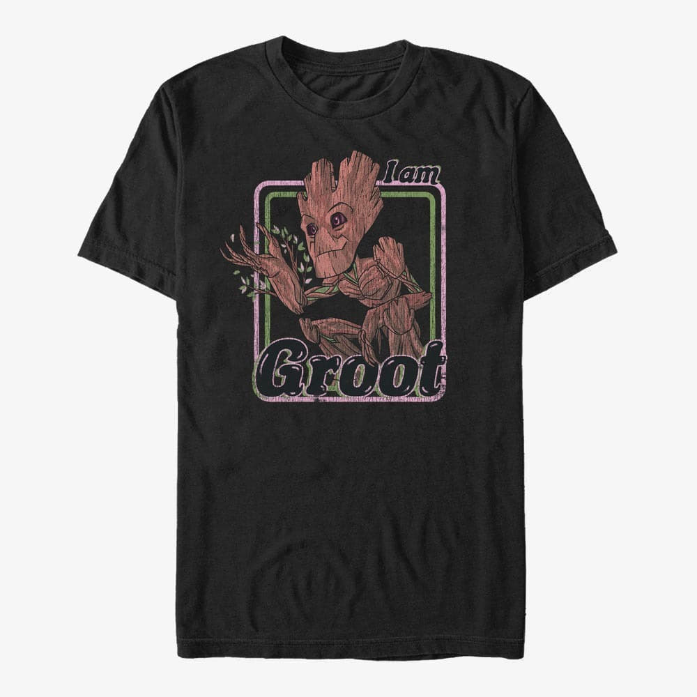 Marškinėliai Merch Marvel Guardians Of The Galaxy Classic - THRIFTED GROOT Unisex T-Shirt Black