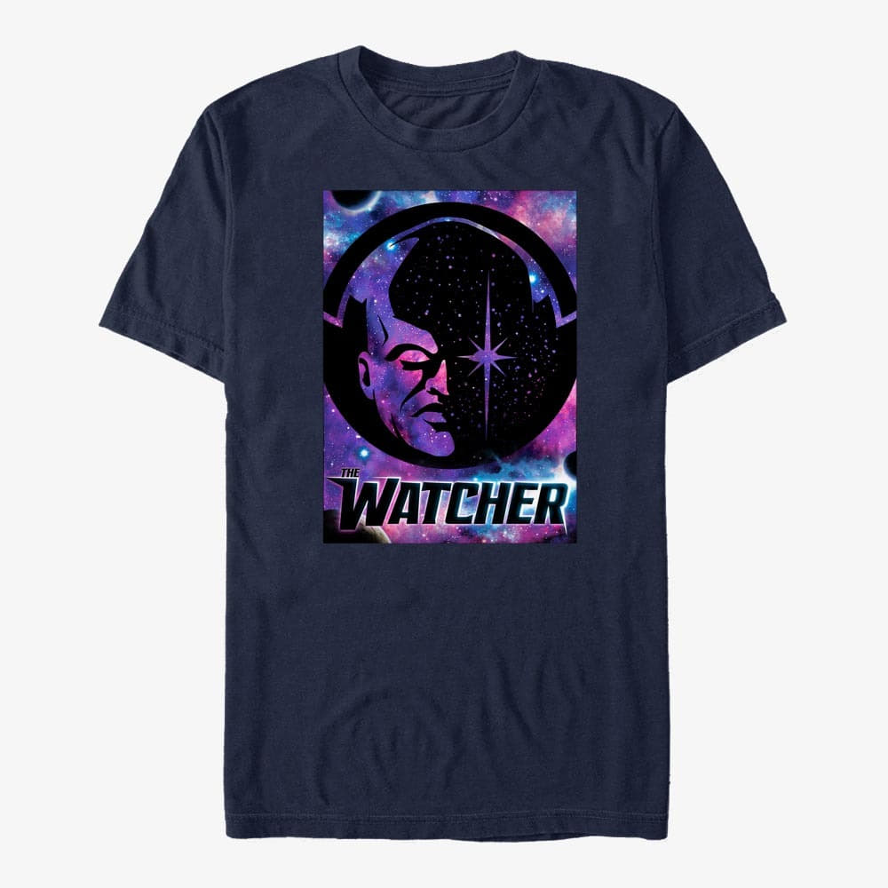 majice kratkih rukava Merch Marvel What If...? - The Watcher Poster Unisex T-Shirt Navy Blue
