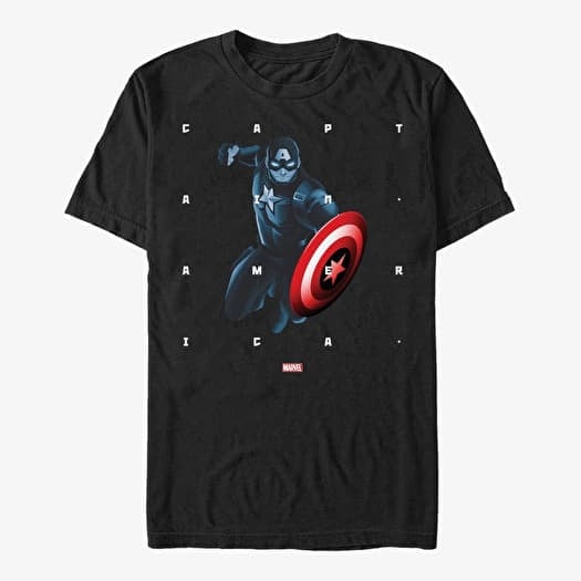 Merch Marvel Avengers Classic - Captain America Shapes Unisex T-Shirt Black