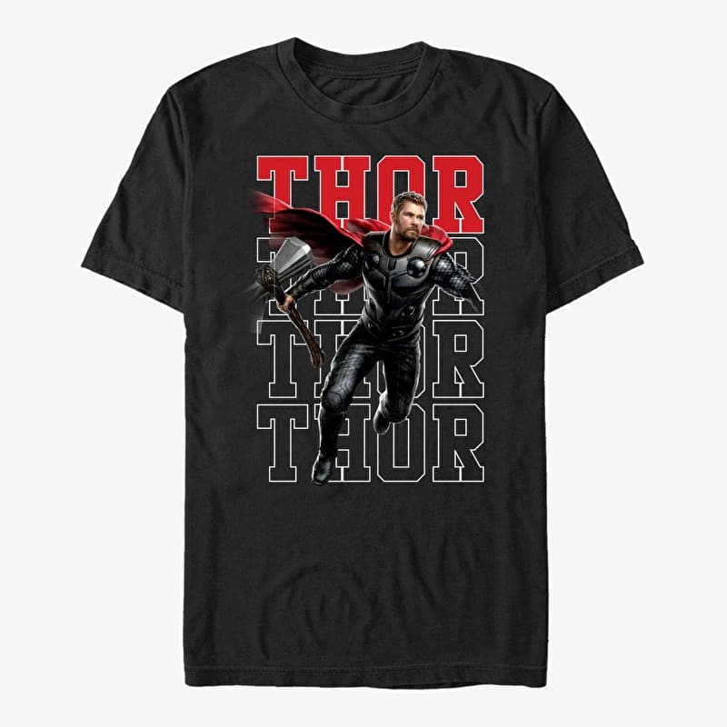 T-shirt Merch Marvel Avengers: Endgame - Heroic Shot Thor Unisex T-Shirt Black