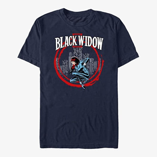 Tricou Merch Marvel Avengers Classic - Widow In Circle Unisex T-Shirt Navy Blue