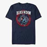 Merch Marvel Avengers Classic - Widow In Circle Unisex T-Shirt Navy Blue