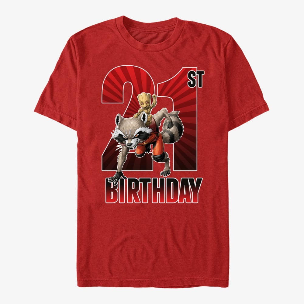 Magliette Merch Marvel Avengers Classic - Groot 21st Bday Unisex T-Shirt Red