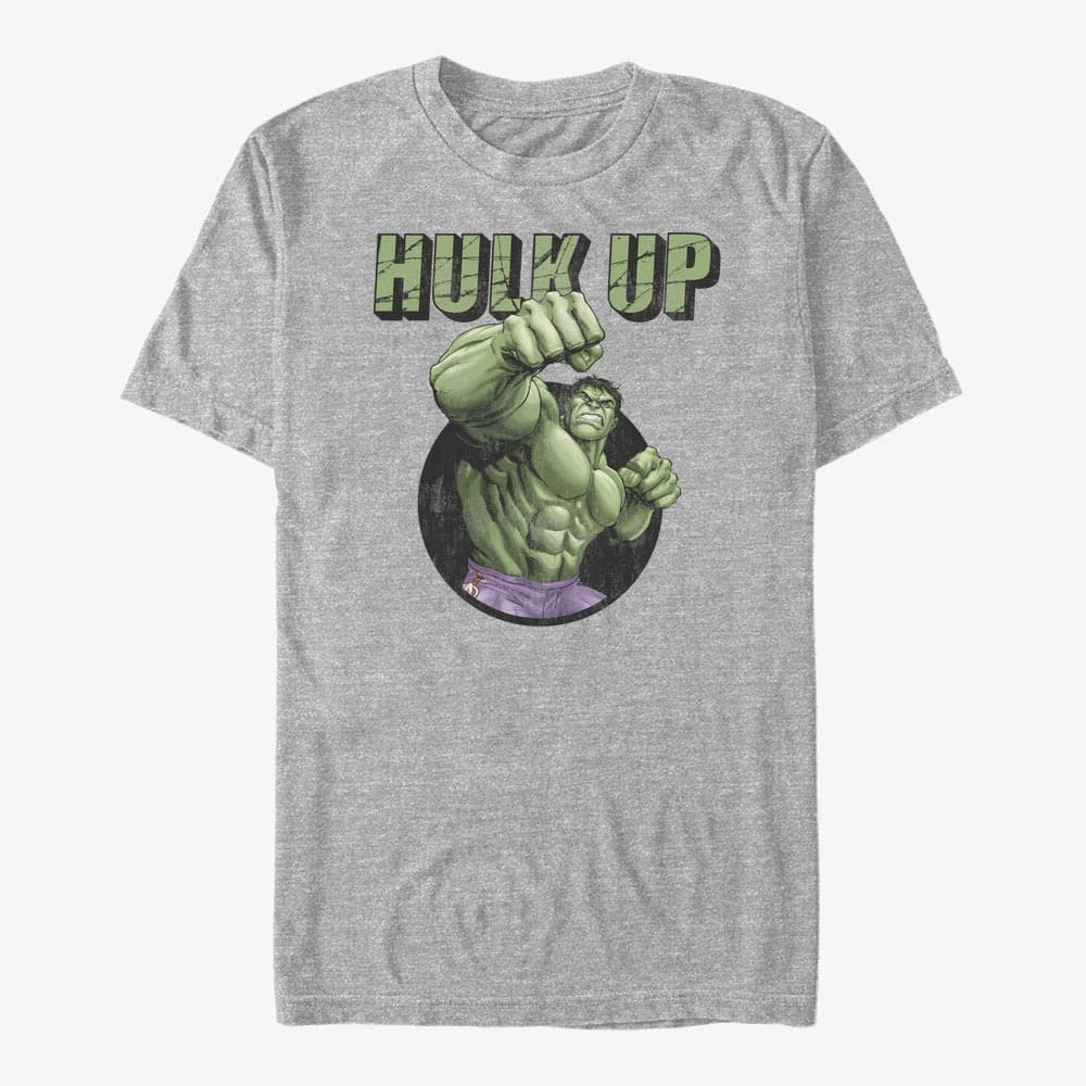 Trička Merch Marvel Avengers Classic - Bulk Up Unisex T-Shirt Heather Grey