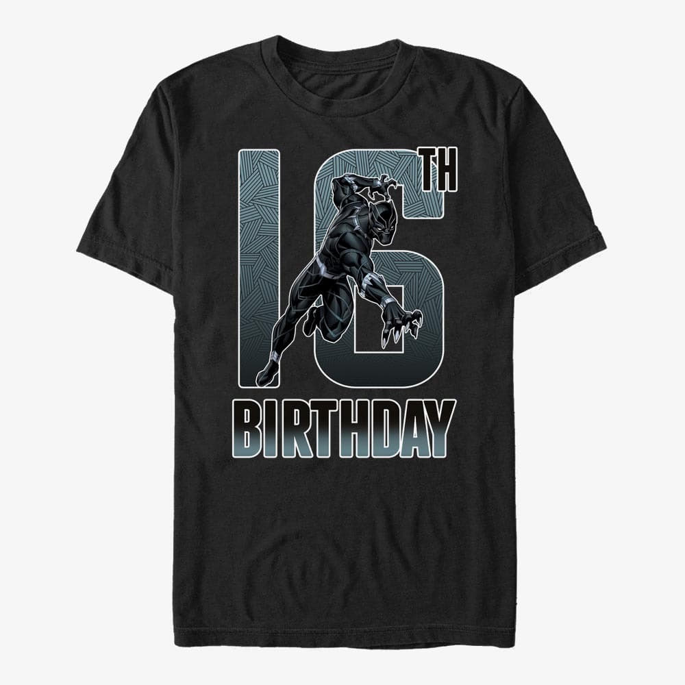 T-shirts Merch Marvel Avengers Classic - Black Panther 16th Bday Unisex T-Shirt Black
