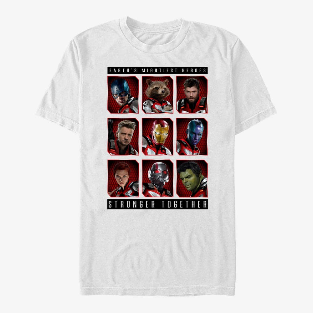 Μπλουζάκια Merch Marvel Avengers: Endgame - Mightiest Heroes Stack Unisex T-Shirt White