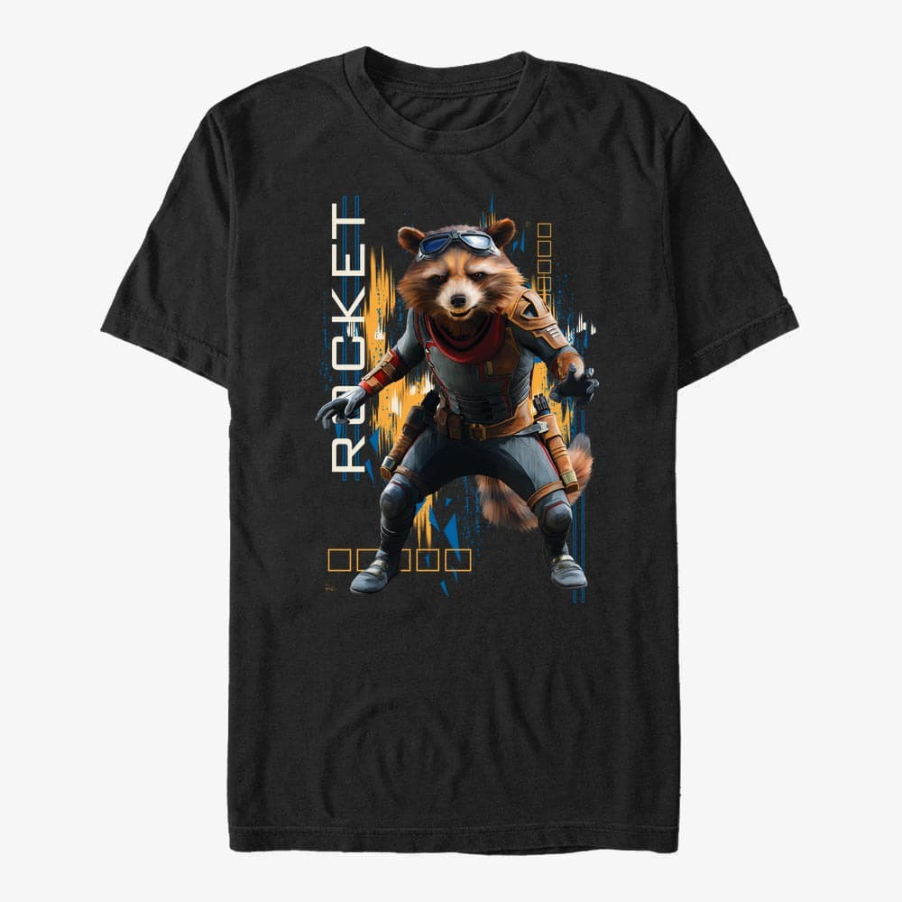 Tričká Merch Marvel Avengers: Endgame - Rocket Motion Unisex T-Shirt Black