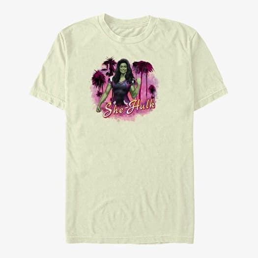 Póló Merch Marvel She-Hulk: Attorney At Law - She Hulk Face Split Unisex T-Shirt Natural