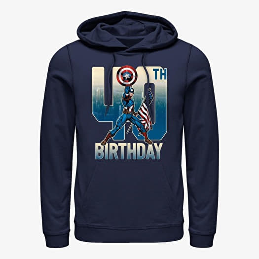 Sweatshirt Merch Marvel Avengers Classic - Capt America 40th Bday Unisex Hoodie Navy Blue