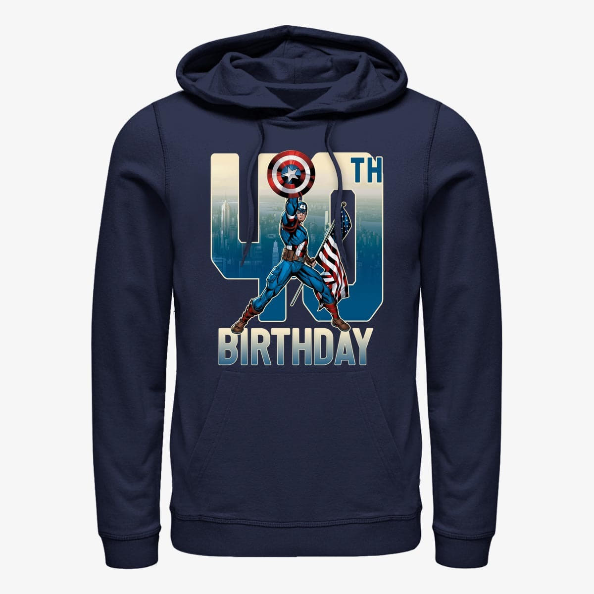 Felpe Merch Marvel Avengers Classic - Capt America 40th Bday Unisex Hoodie Navy Blue