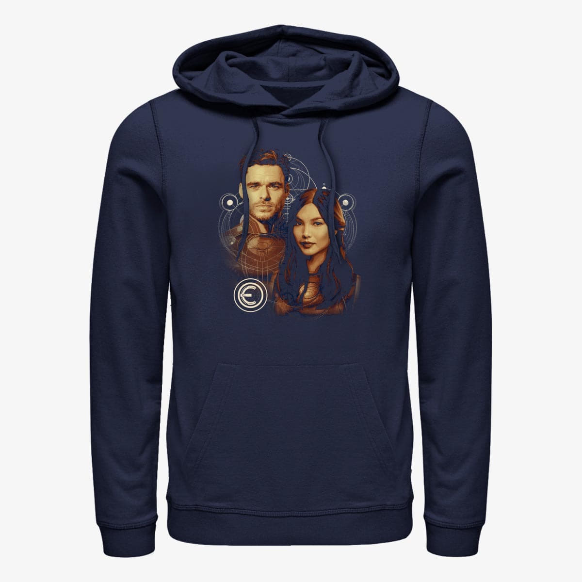 Толстовки та реглани Merch Marvel: Eternals - Sersi and Ikaris Unisex Hoodie Navy Blue