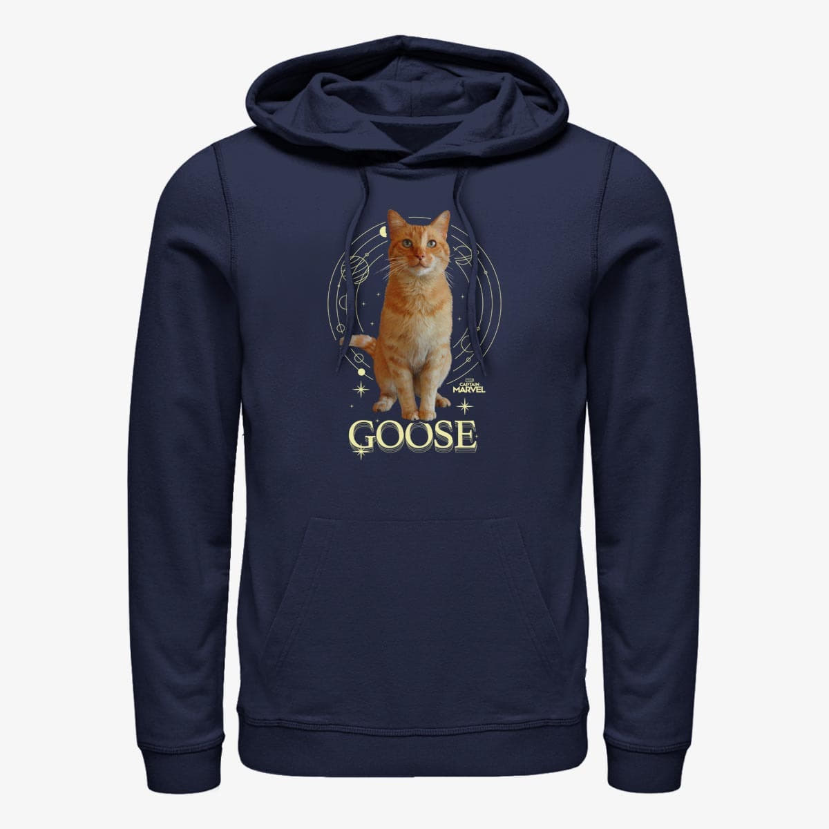 Sweatshirts Merch Captain Marvel: Movie - Goose Kitty Unisex Hoodie Navy Blue