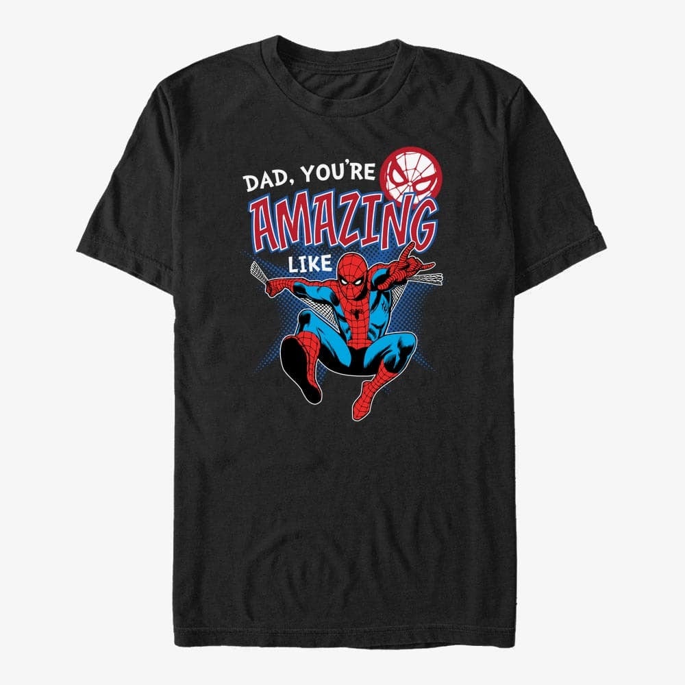 Camisetas Merch Marvel Spider-Man Classic - Amazing Like Dad Unisex T-Shirt Black