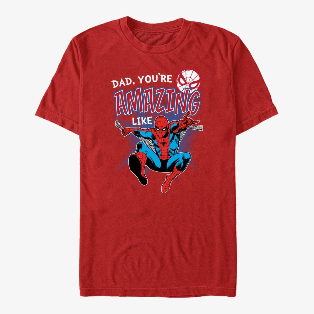 Camisetas Merch Marvel Spider-Man Classic - Amazing Like Dad Unisex T-Shirt Red