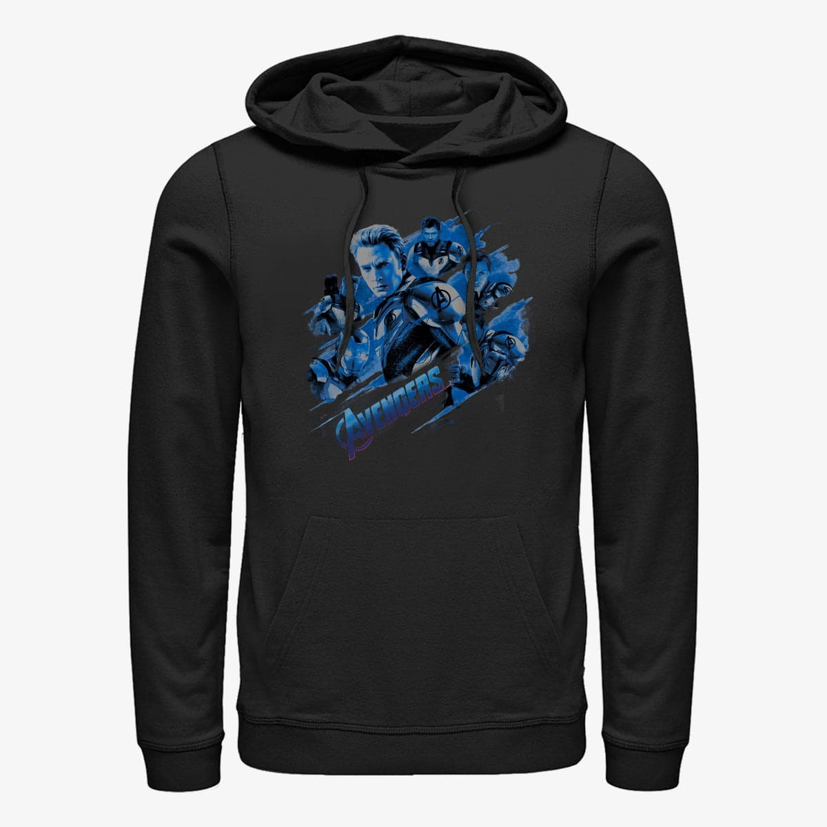 Pulóverek Merch Marvel Avengers: Endgame - Cap Blue Shot Unisex Hoodie Black