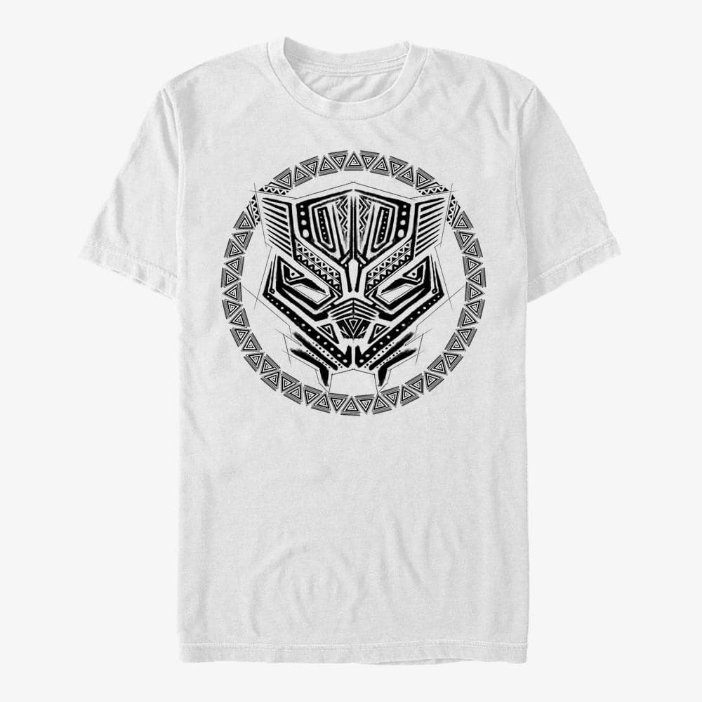 Tricouri Merch Marvel Avengers Classic - Panther Sketch Unisex T-Shirt White