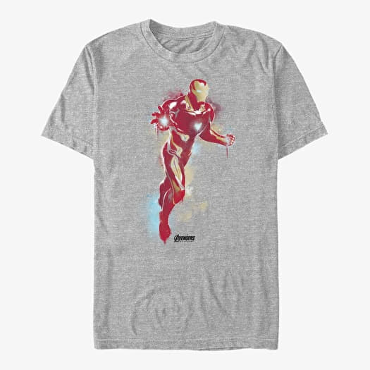 T-shirt Merch Marvel Avengers: Endgame - Ironman Paint Unisex T-Shirt Heather Grey