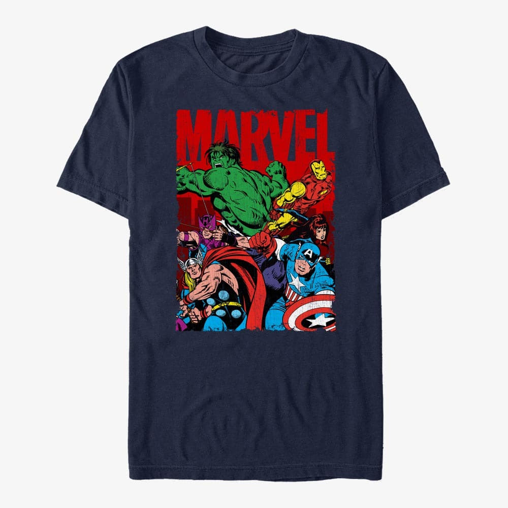 Camisetas Merch Marvel Avengers Classic - Team Work Unisex T-Shirt Navy Blue