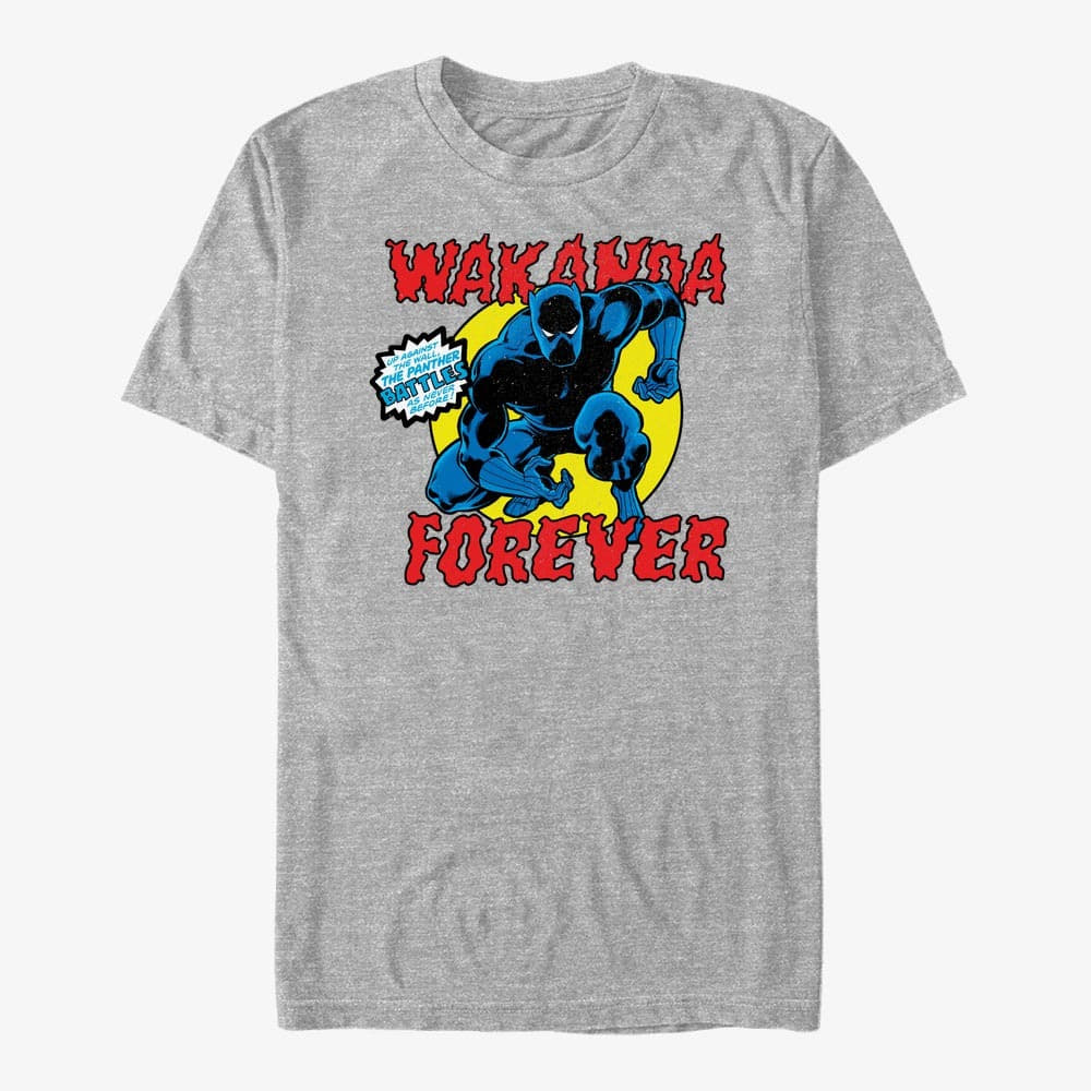 T-shirts Merch Marvel Avengers Classic - Panther Battles Unisex T-Shirt Heather Grey
