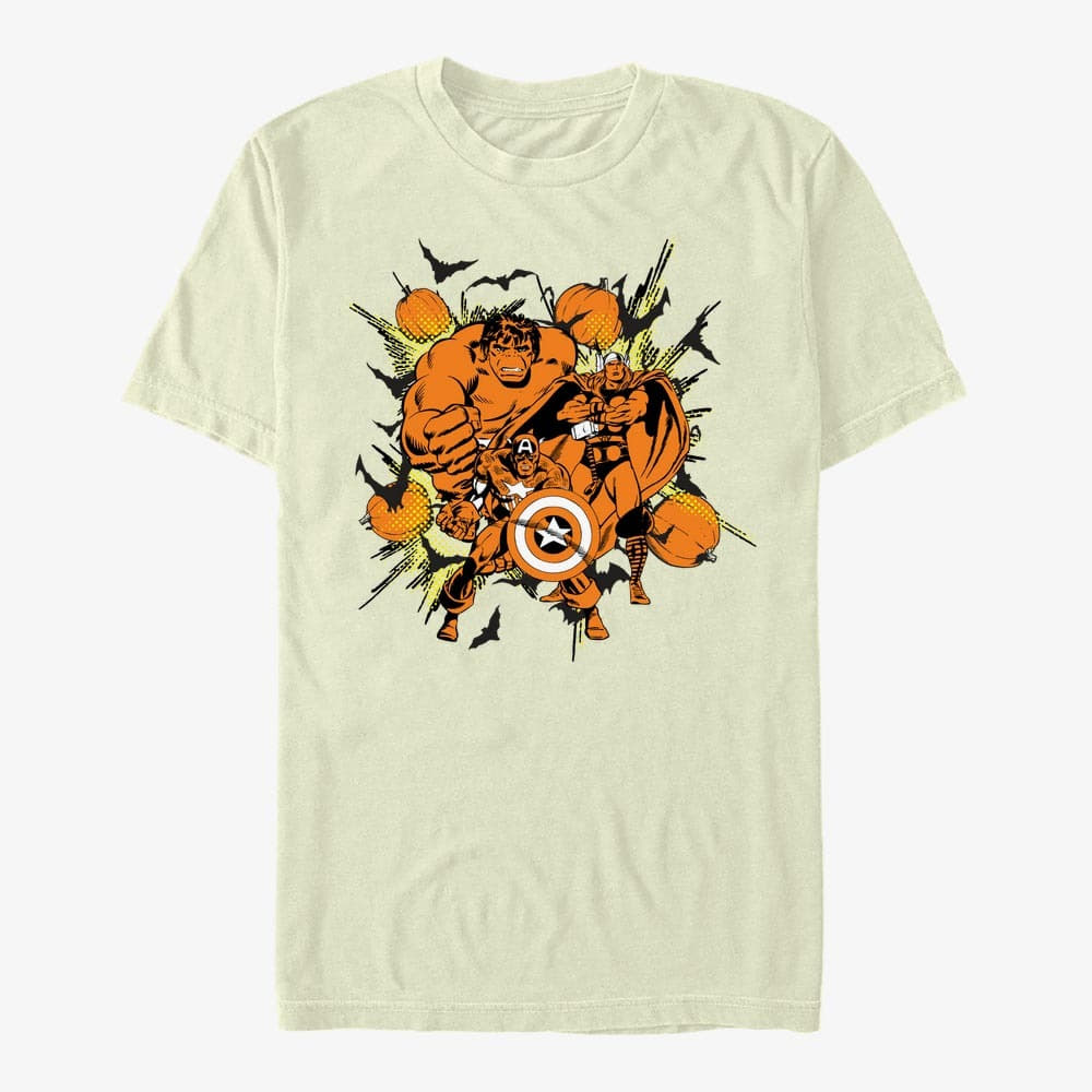 T-Shirts Merch Marvel Avengers Classic - Group Pumpkin Unisex T-Shirt Natural