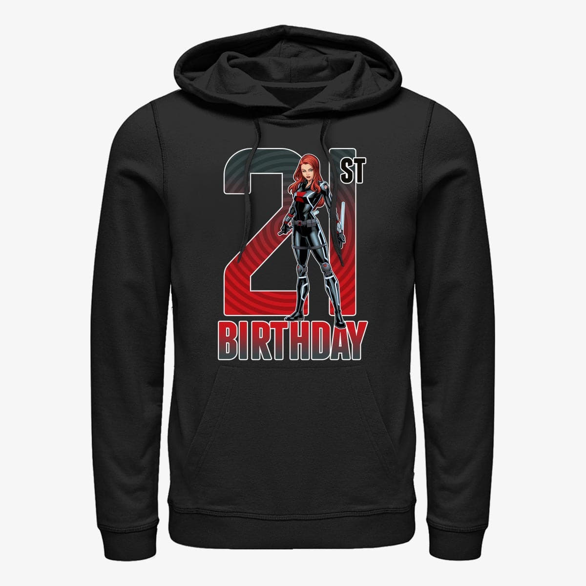 Mikiny Merch Marvel Avengers Classic - Black Widow 21st Bday Unisex Hoodie Black
