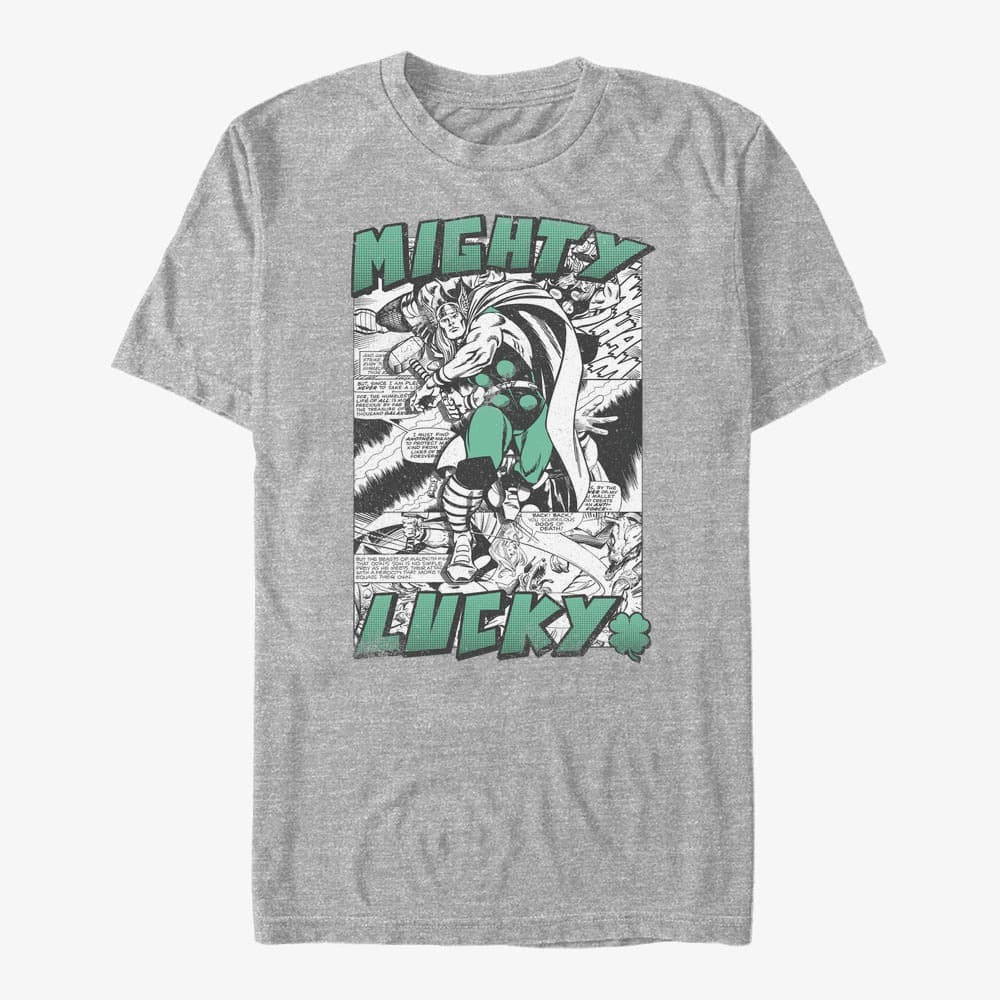 T-särgid Merch Marvel Avengers Classic - Mighty Lucky Thor Unisex T-Shirt Heather Grey