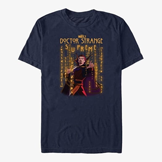 Majica Merch Marvel What If...? - Strange Glyphs Unisex T-Shirt Navy Blue