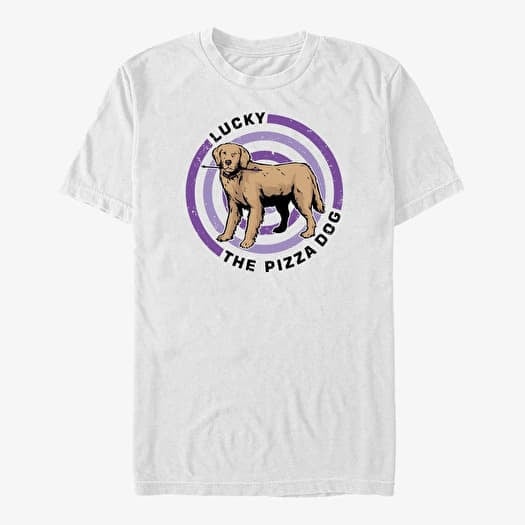 T-shirt Merch Marvel Hawkeye - Pizza Dog Bullseye Unisex T-Shirt White