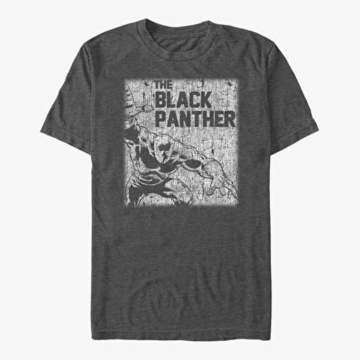 Marškinėliai Merch Marvel Avengers Classic - Black Panther Chalk Unisex T-Shirt Dark Heather Grey